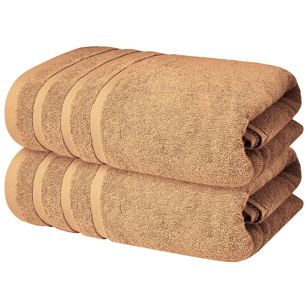Bath Towels Set of 2 (70x140 cm) – 100% Soft Ring-Spun Cotton, Ultra Soft & Highly Absorbent Towels for Spa, Gym, Hotel & Everyday Bathroom Use - Cosmic Sand