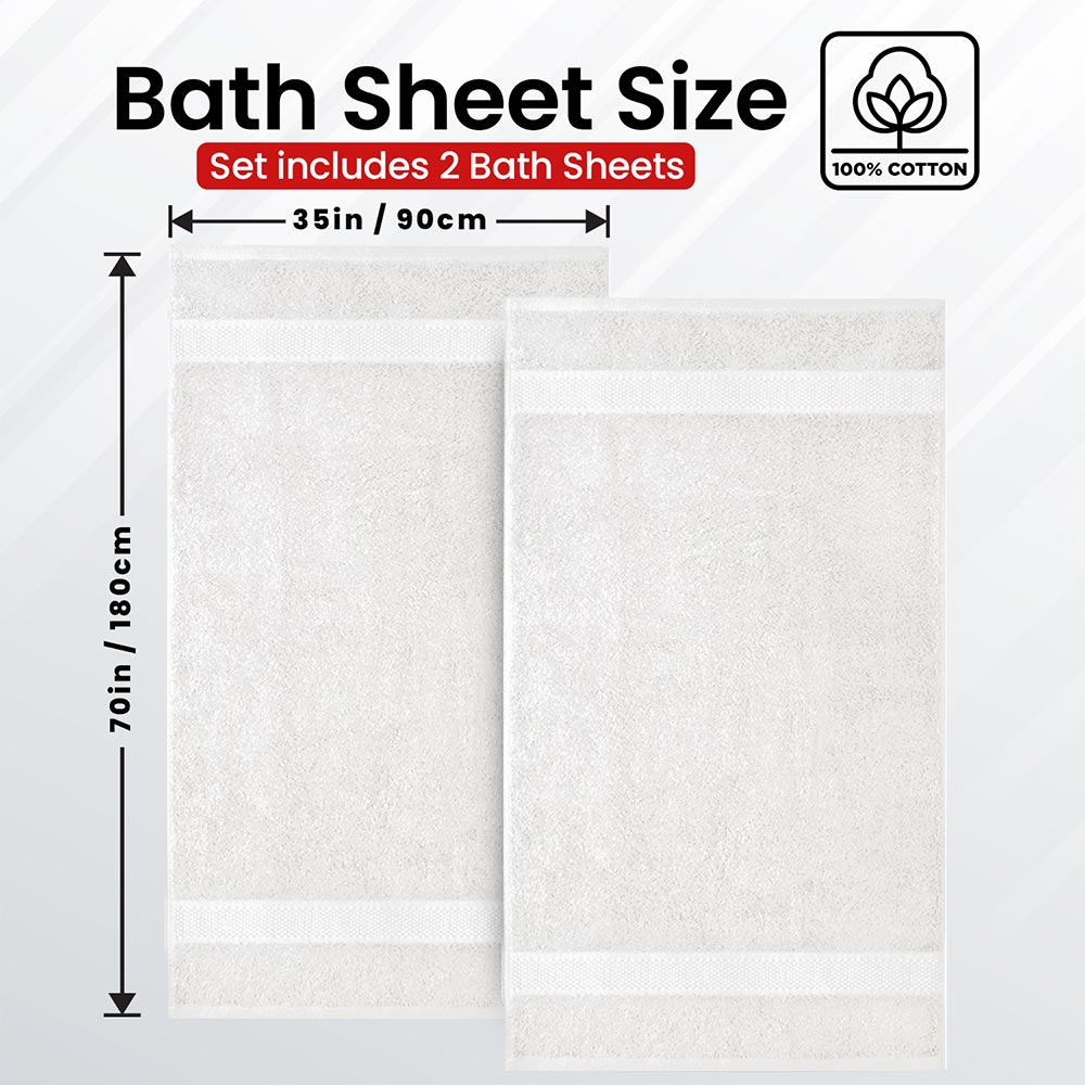 Premium Bath Sheets Towels for Adults – 2 Pack Extra Large Bath Towels 90x180cm-100% Soft Cotton, Absorbent Oversized Bathroom Towels, Hotel & Spa Quality Towel - Eloquent Blue