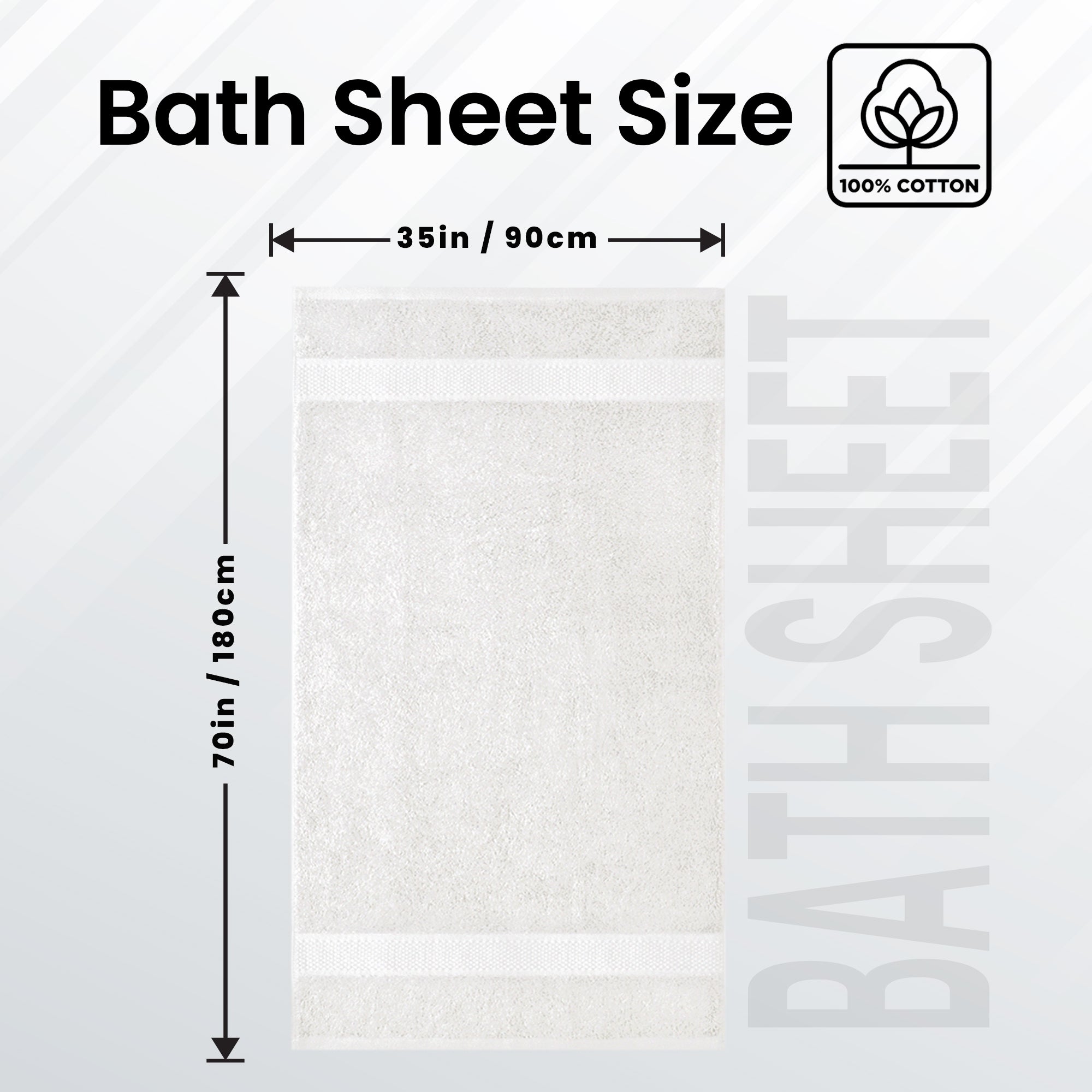 Premium Bath Sheets Towels for Adults Pack Extra Large Bath Towels 90x180cm-100% Soft Cotton, Absorbent Oversized Bathroom Towels, Hotel & Spa Quality Towel