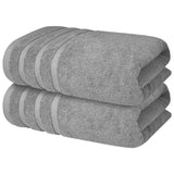 Infinitee Xclusvies Grey Bath Towels - 700 GSM 100% Cotton 27x54 Inches Pack of 2 Bathroom Towels – Ultra Soft and Highly Absorbent Hotel and Spa Quality Bath Towels for Bathroom
