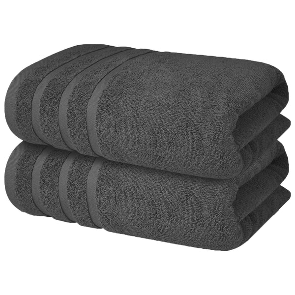 Infinitee Xclusvies Grey Bath Towels - 700 GSM 100% Cotton 27x54 Inches Pack of 2 Bathroom Towels – Ultra Soft and Highly Absorbent Hotel and Spa Quality Bath Towels for Bathroom