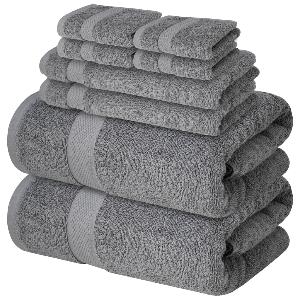 Premium Bath Towels Set - [Pack of 8] 100% Cotton Highly Absorbent 2 Bath Towels, 2 Hand Towels and 4 Washcloths - Luxury Hotel & Spa Quality Bath Towels for Bathroom by Infinitee Xclusives