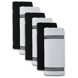 100% Ring Spun Kitchen Towels Rugged Grey Pack of 6 -15 x 25 Inches, Cotton Super Absorbent and Soft Dish Towels, Tea Towels and Bar Towels