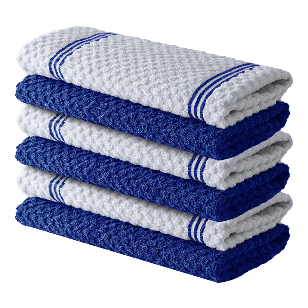 Kitchen Towels Set - 100% Pure Cotton Dish Towels for Kitchen, Super  Absorbent Kitchen Hand Towel, Blue Tea Towels, Soft & Durable Dish Cloths,  Bar