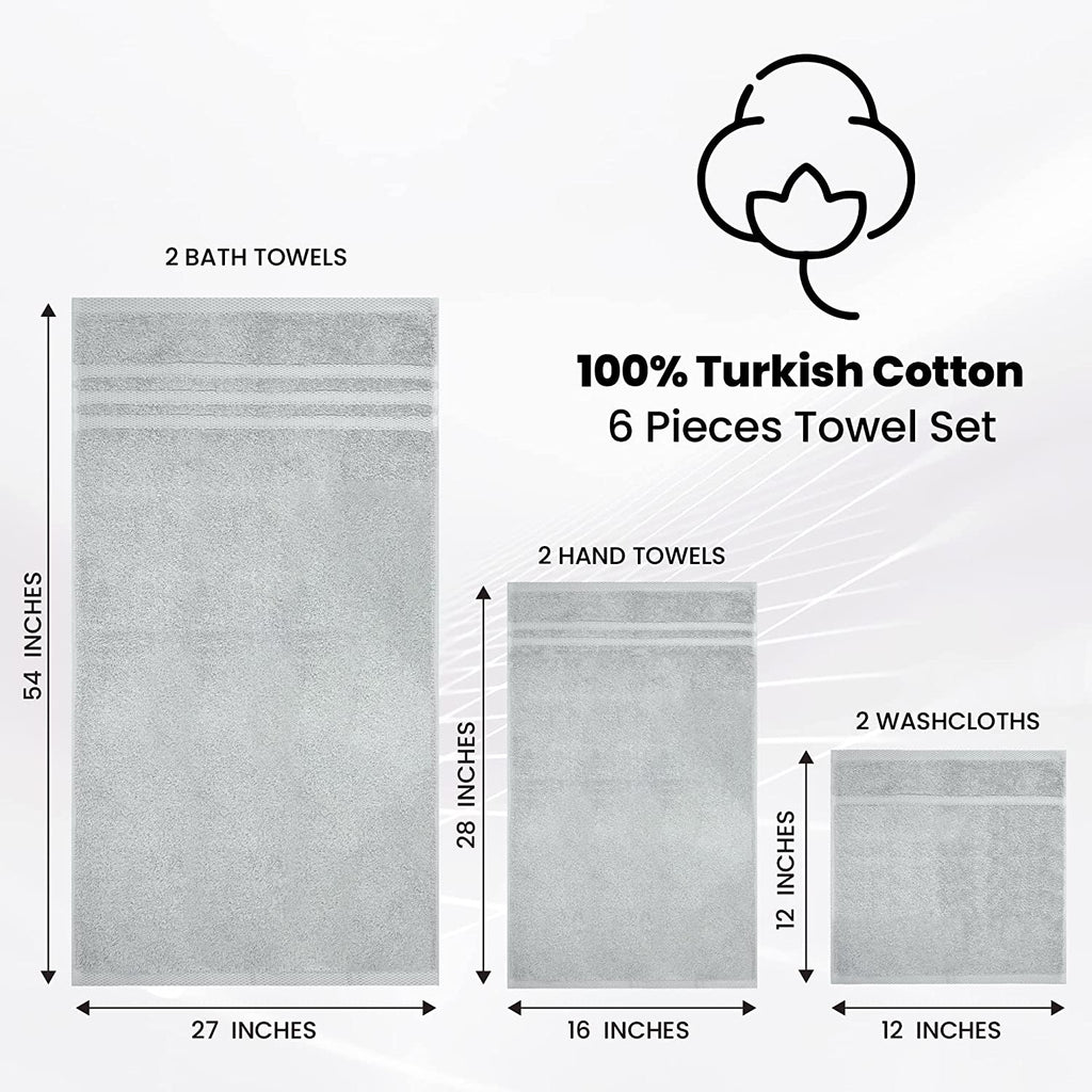 4-Piece Bath Towels Set for Bathroom, Spa & Hotel Quality, 100% Cotton  Turkish Towels