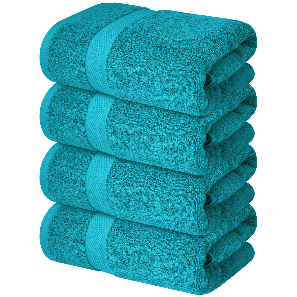 Luxury Bath Towel Set 100% Cotton 2 Pack Bath Towels 700 GSM Light Teal