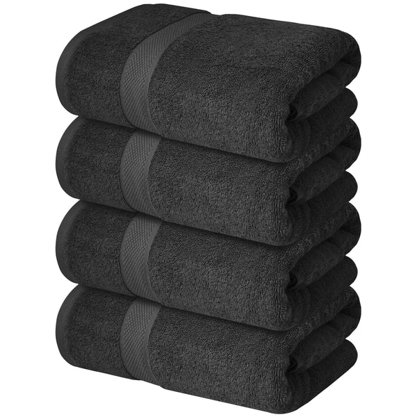 Infinitee Xclusives 100% Ring Spun Cotton Shadow Grey Bath Towels Set, 600 GSM 27 x 54 Inches- Soft Feel, Quick Dry, Highly Absorbent Durable Towels, Perfect for Daily Use