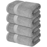Infinitee Xclusives 100% Ring Spun Cotton Shadow Grey Bath Towels Set, 600 GSM 27 x 54 Inches- Soft Feel, Quick Dry, Highly Absorbent Durable Towels, Perfect for Daily Use