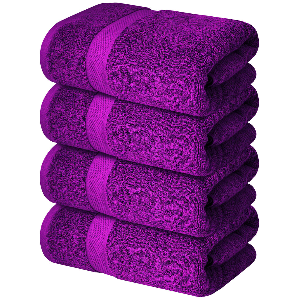 Lavender Luxury Bath Towels Set, Turkish Cotton Hotel Large Bath