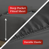 Sheet Set - 4 Piece Bed Sheets - Soft Brushed Microfiber Fabric - 16 Inches Deep Pockets Sheets Wrinkle Free & Fade Resistant