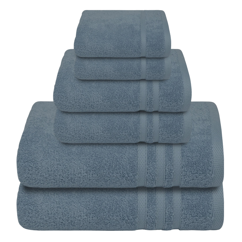 Exclusive 5 Star Hotel Turkish Cotton Navy Towel Set - (2 Bath Towels 2  Hand Towels)