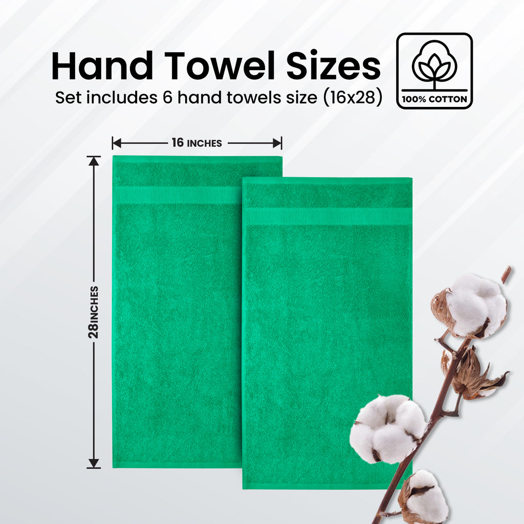 Premium Hand Towels - Pack of 6, 16x28 Inches Bathroom Hand Towel Set, Hotel & Spa Quality Hand Towels for Bathroom, Highly Absorbent and Super Soft Bathroom Towels